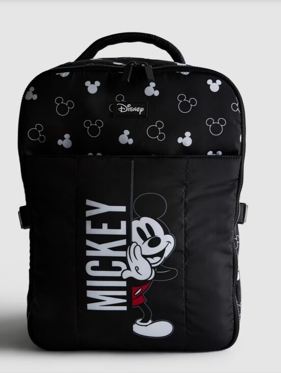 Disney Black Mickey Pattern Travel Backpack Primark